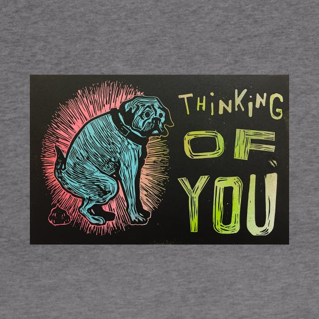 thinking of you dog poop sarcastic pop art pug bulldog by charlesstat3